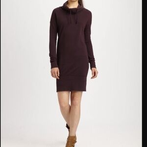 Standard James Perse Funnel Neck Sweatshirt Dress Eggplant Size 2/Medium